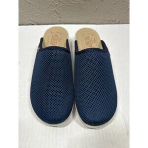 Fly Flot Made in Italy Womens Blue Mesh Clogs Mules Anatomic Anti Shock Size 8